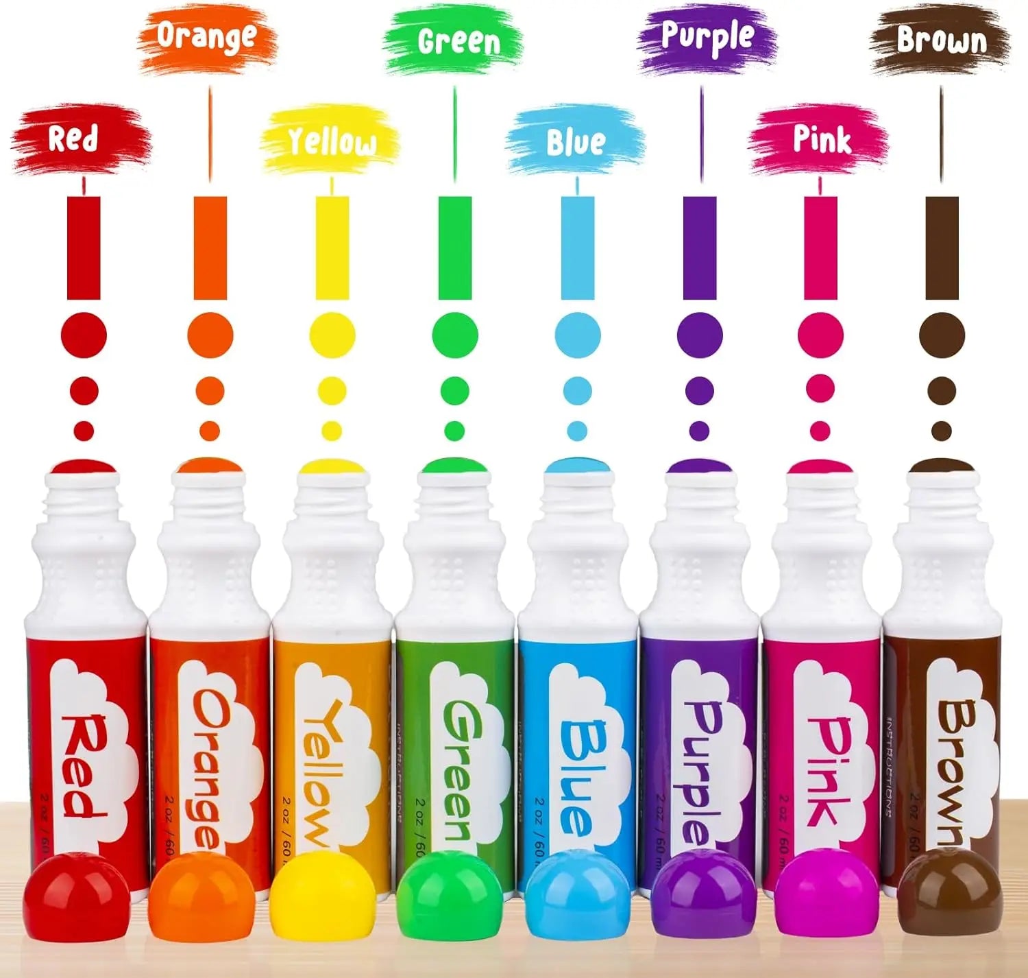 Washable Dot Markers for Kids, 8 Colors Art Supplies, Crafts and Painting Kit