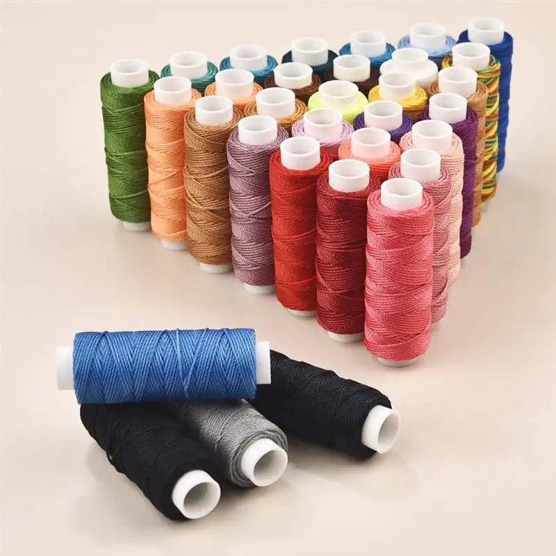 0.65mm Leather Waxed Cord For DIY Hand Stitching Thread 25 Meters Round Waxed Sewing Line