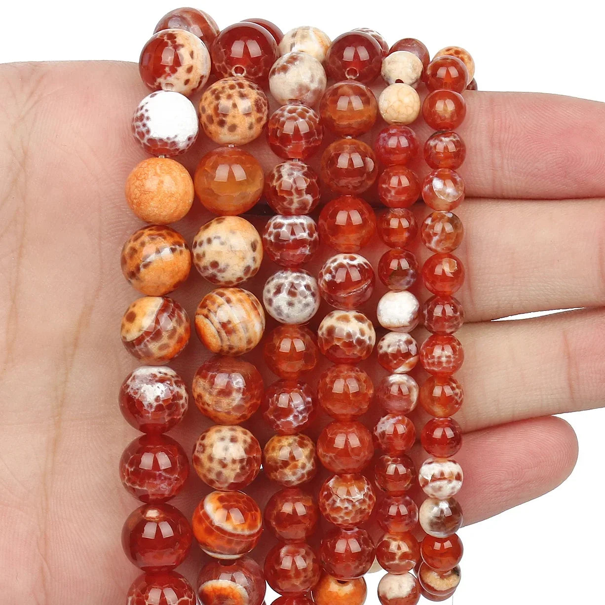 Round Flame Stone Beads Sodalite Loose Spacer Beads for Jewelry Making DIY Bracelets Necklace