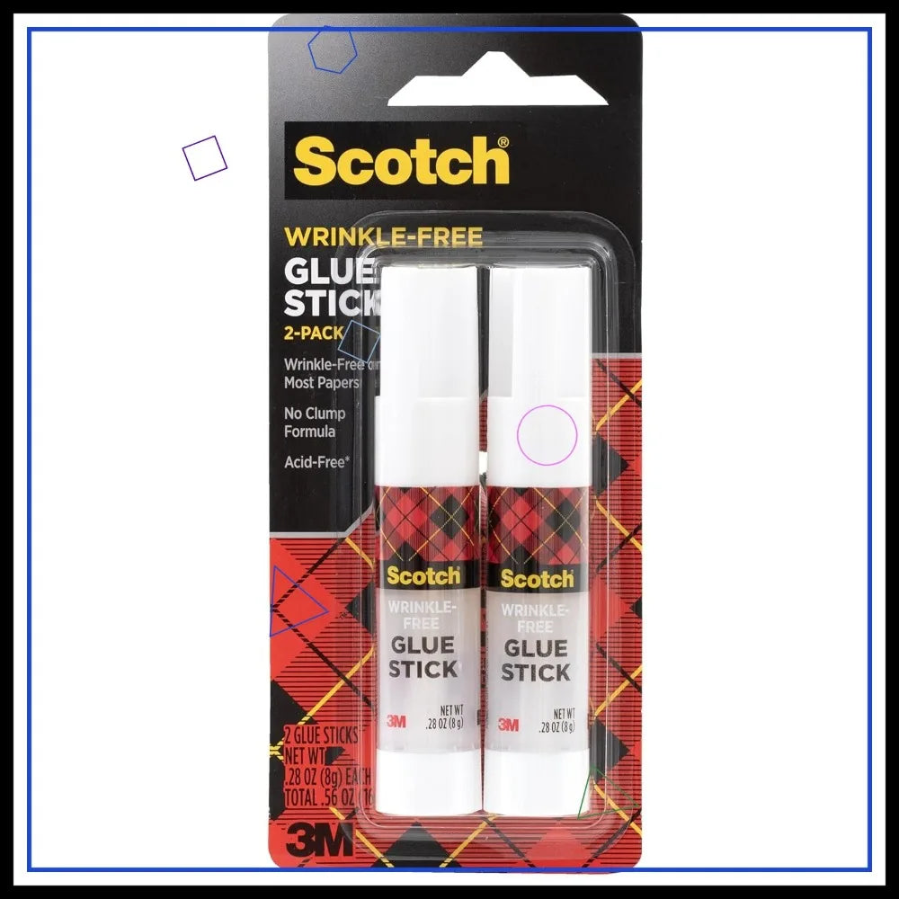 Wrinkle-Free Glue Sticks, 2 Pack, .27 oz Each