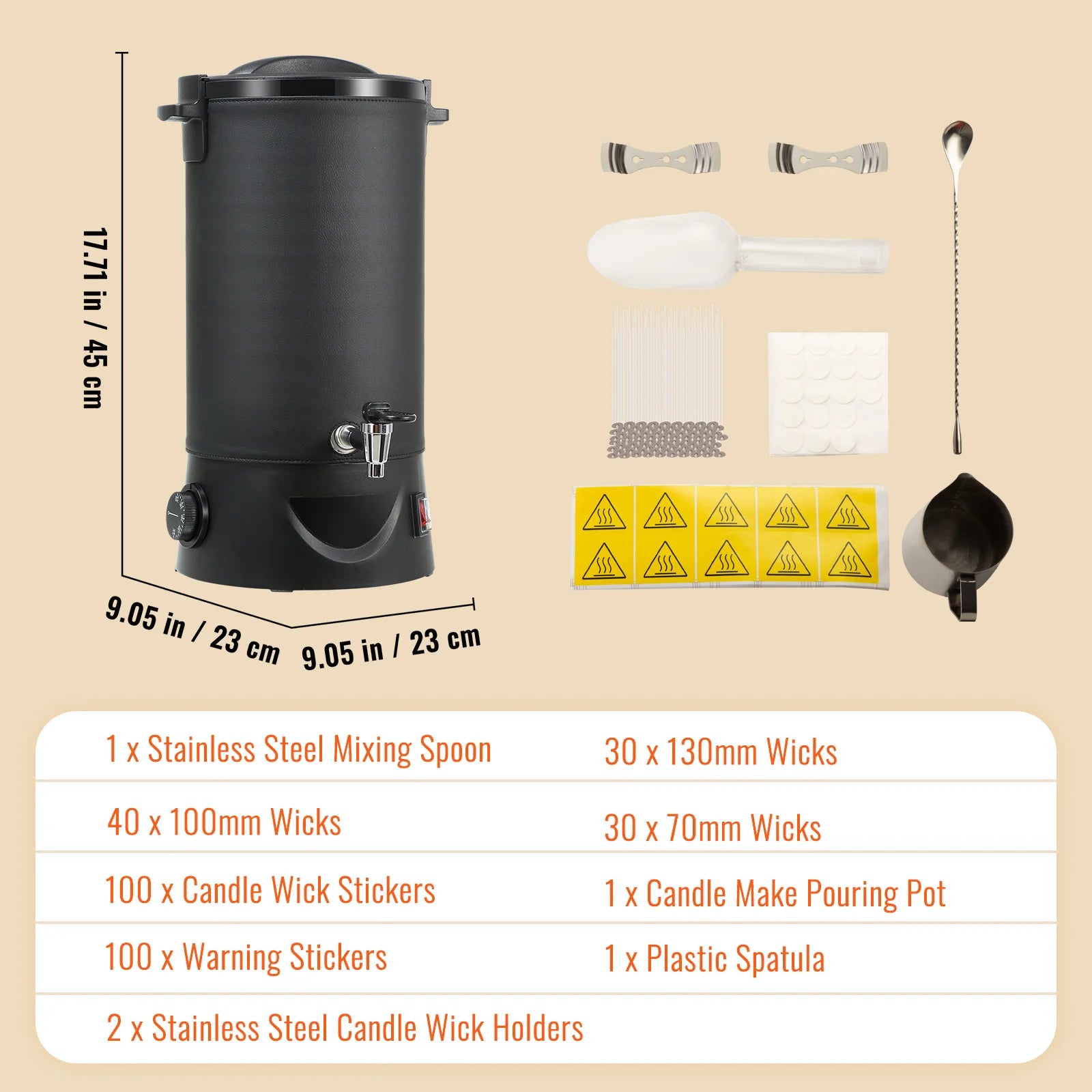 SucceBuy 6.5L Wax Melter for Candle Making, Easy Pour Spout, 9-Level Temperature Control