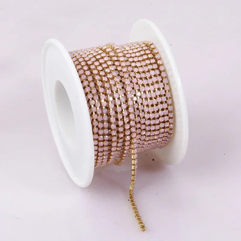 2mm SS6 Colorful Sew On Opal Rhinestone Cup Chain for DIY Craft