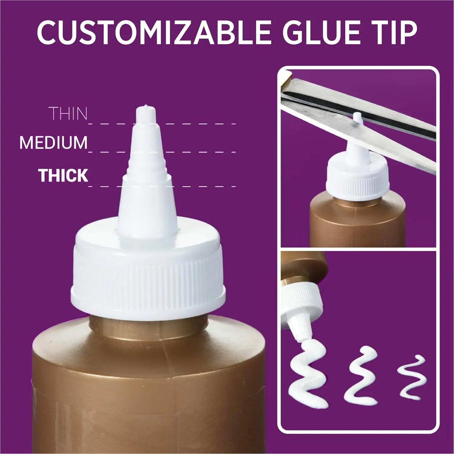 Clear All-Purpose Tacky Glue, 8 oz - Dries Flexible, Water-Soluble, Non-Toxic for Various Surfaces