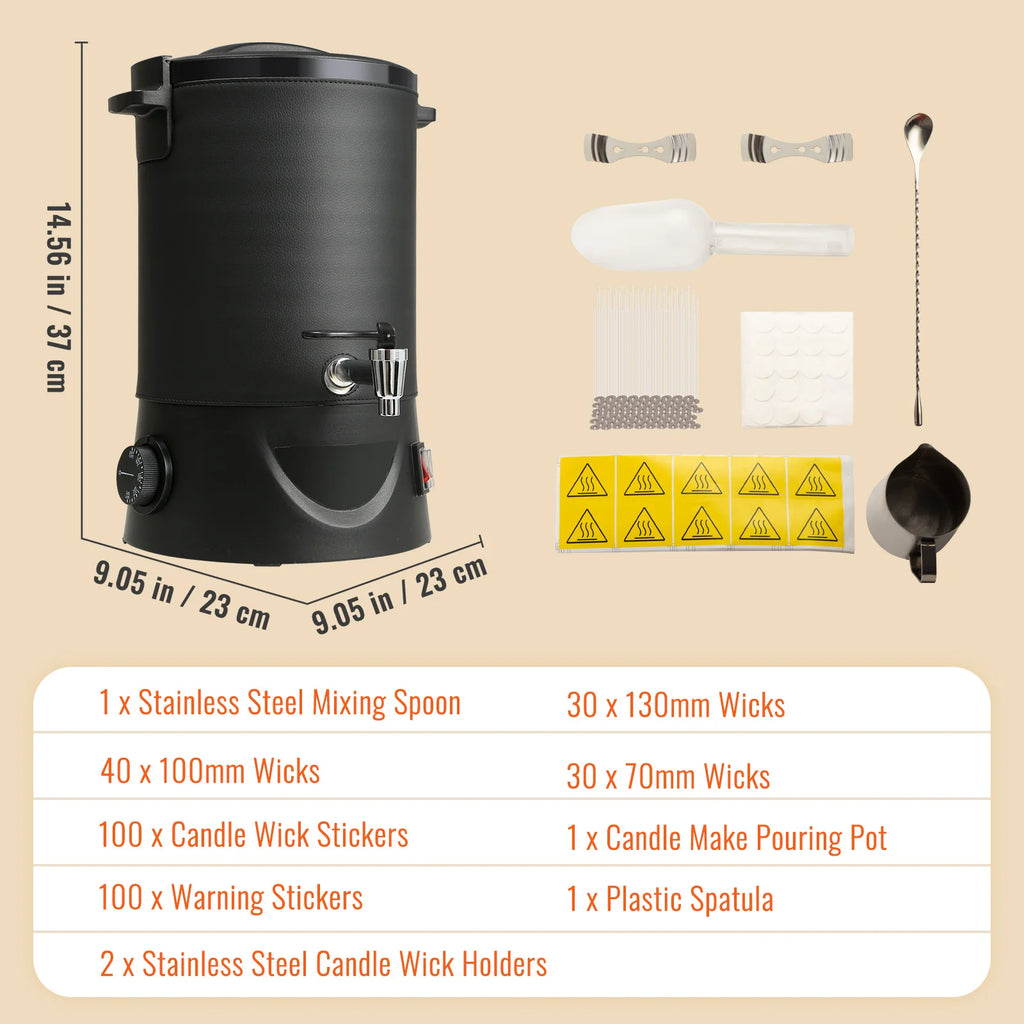 SucceBuy 6.5L Wax Melter for Candle Making, Easy Pour Spout, 9-Level Temperature Control
