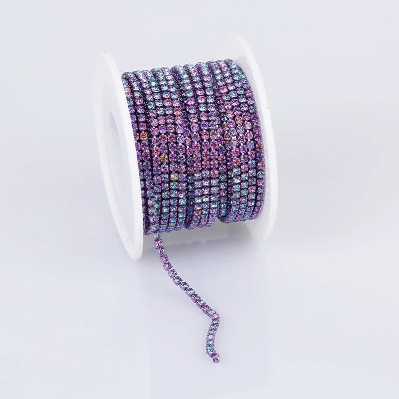 2mm SS6 Colorful Sew On Opal Rhinestone Cup Chain for DIY Craft