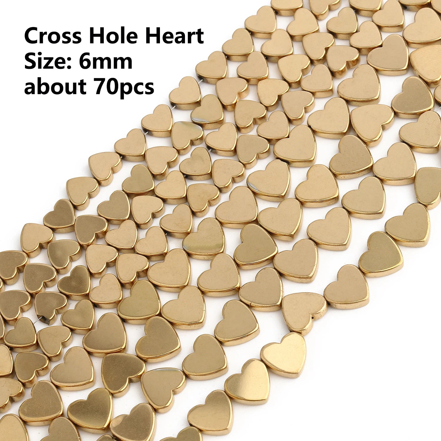 Real Gold Plated Hematite Bead Irregular Heart Cube Beads For Jewelry Making DIY