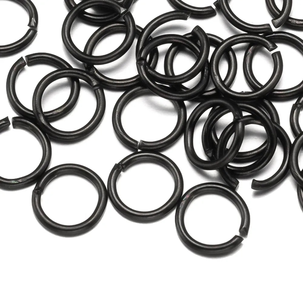 100-200pcs Stainless Steel Split Rings Black DIY Necklace Bracelet Making Jewelry