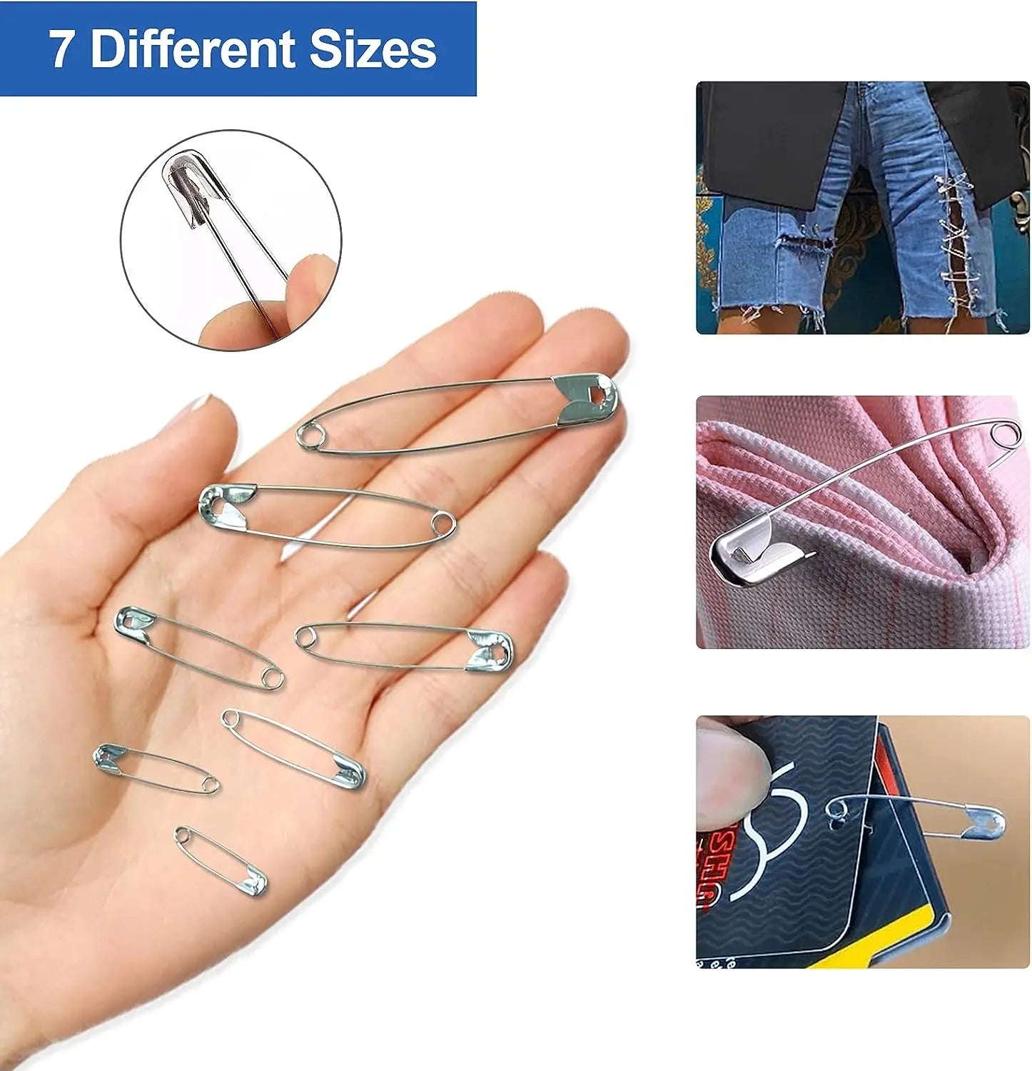 50/100Pcs Safety Pins Rust Resistant Silver Durable Safety Pins For DIY Crafts Sewing Accessories